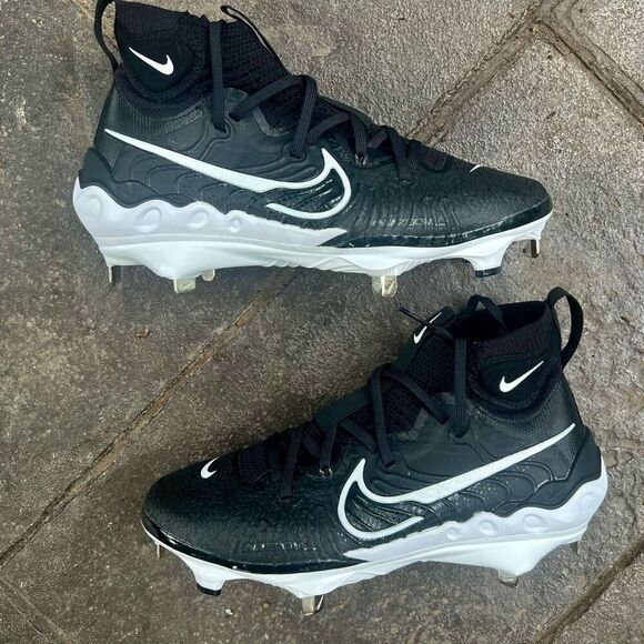 Nike Alpha Huarache NXT Metal Baseball Cleats Mens 7 Black DJ6517-001 - Picture 1 of 5